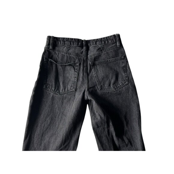 We the Free People Women's Sz 26 Black Button Fly Straight Leg Distressed Jeans - Picture 9 of 10